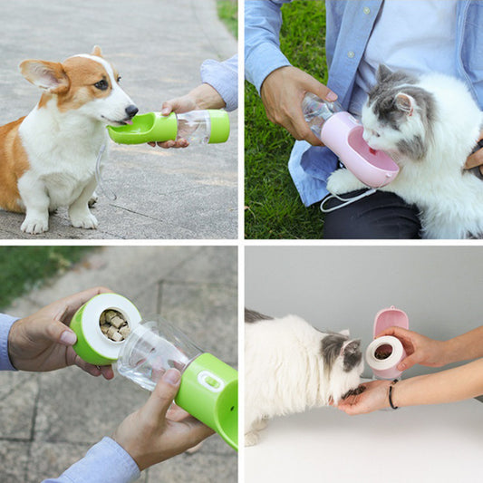 2-in-1 Pet Food and Water Dispenser in use