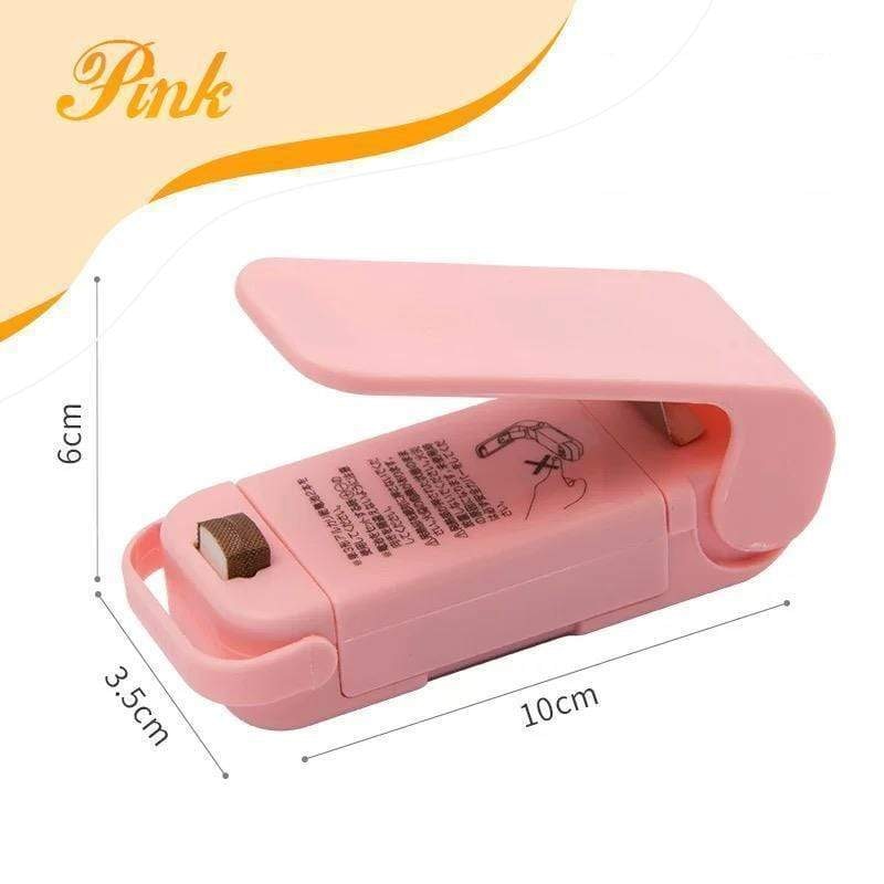 Portable Vacuum Sealer Pink with dimension